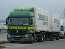 Mercedes Benz Actros MP2 Hngerzug von  Offergeld  in Crailsheim, 13.03.2012