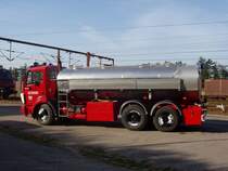 Scania Wassertankwagen der freiwilligen Feuerwehr Bov/Padborg am Bahnof in Padborg/Danmark-24.09.2006