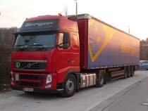 Volvo FH 420 EEV der Spedition Berger aus sterreich am frhen Sonntagmorgen in Ulm, 18.03.2012