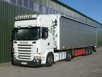 SCANIA-Sattelzug,am 05.April 2012,in Bergen/Rgen.