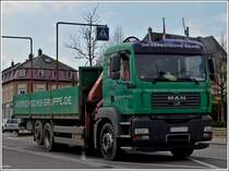 Nachdem Entladen macht sich dieser MAN LKW auf den Heimweg. 19.03.2012