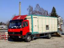 MB-1117 mit Viehtransportaufbau anlsslich eines Pferdemarktes in Ried; 120222