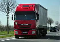 Iveco Stralis 500 Pritschenauflieger bei Rheinbach - 26.03.2012