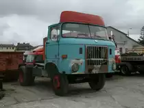 Ohne Aufbauten stand Dieser IFA W50L,am 30.M�rz 2012,in Sagard.