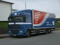 Polnischer Kasten DAF-XF,am 13.April 2012,in Bergen/R�gen.