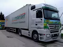 ACTROS-1846 von Sturmberger transportiert im mitgef�hrten Auflieger CO2 neutrale Energietr�ger; 120414