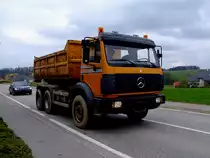 MB-2635 transportiert am tr�ben Freitagnachmittag Erdaushubmaterial von einer Kanalbaustelle ab; 120413