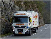 Dieser Renault LKW ist als Fahrschulfahrzeug mit zuknftigen Brummifahrern im einsatz. 14.04.2012