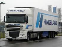 DAF XF 105.460 mit Khlauflieger der Spedition Hindelang abgestellt in Crailsheim, 05.04.2012