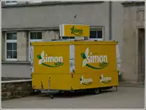 Getr�nkeverkaufstands H�nger der Bierbrauerei aus Wiltz gesehen am 20.04.2012.