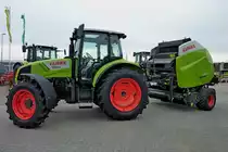 Claas Arion 410, mit Ballenpresse Variant 385, Mrz 2012 
