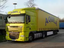 DAF XF 105.410 von  Aquila  aus Rum�nien auf der Rastanlage Frankenh�he, 08.04.2012