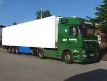 Schober Transporte Wg.589 Mercedes Benz Actros III LH ECOline mit neutralem wei�em K�hlkoffer Sattelauflieger in Herten 13.05.2012