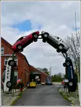 Die Einfahrt zum Auto- und Spielzeugmuseum Nordsee in der N�he von Norden - Norddeich.  11.05.2012