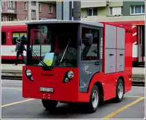Klingler MTEP 200 Elektomobil, der MGB gesehen am Bahnhof in Brig am 22.05.2012.