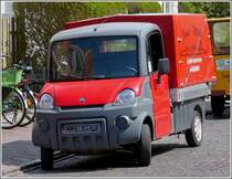 Elektromobil Mega, im Einsatz von einem Wangeroogermarkt zum Warenausliefern.  07.05.2012 