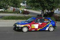 Bunter Honda Civic, fotografiert auf dem Prologue des 46-ten Mecsek Rallye (2012)