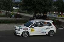 Ford Fiesta, fotografiert auf dem Prologue des 46-ten Mecsek Rallye (2012)