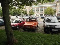 VW Typ 181 am 03.07.2012 vor dem Tietz in Chemnitz