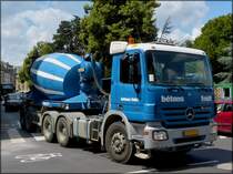 M-B Actros 2641 Sattelzugmaschine mit Betonmischerauflieger aufgenommen in den Straen von Stadt Luxemburg am 03.07.2012.