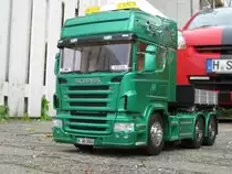 Modell Scania R 620 Tamija 1:14,5 mit schwerlastpritsche, pistenking led rkl,Cleverled strobiskobblitzer im k�hlergrill,Servonaut smx+m20+,