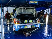 Mitsubishi Lancer EVO IX. Gesehen im Service Park (Mecsek Rallye am 30.05.2012)