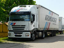 Iveco Stralis 450 von  Krumbacher  abgestellt in Ellwangen, 17.05.2012