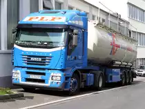 30.7.2012 / in L�denscheid legte der IVECO Stralis o. Typenschild - ein Tanksattelzug aus unserem �stlichen Nachbarland Polen, eine Pause ein.