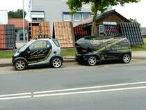 Smart der  Zevener Fahrradscheune  mit Anhnger, August 2012