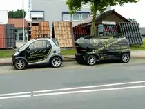 Smart der  Zevener Fahrradscheune  mit Anh�nger, August 2012