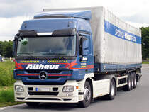 30.7.12 / fr den Logisticer Althaus aus dem Raum Siegen ist der Mercedes Actros 1848 im Einsatz..