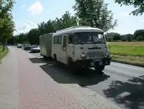 Ein Robur als Wohnmobil unterwegs,am 09.August 2012,in Bergen/R�gen.