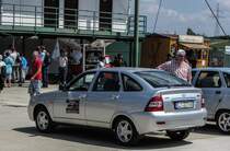 Lada Priora, Rckansicht. Gesehen beim Lada Ausstellung whrend des WTCC Rennen am 05-06.05.2012.