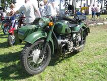 russisches Motorrad MB 750 mit Beiwagen des Baujahr 1975 aus dem Landkreis Ostprignitz-Ruppin (OPR) beim 18. Oldtimer- und Traktoren-Treffen im AGRONEUM in Alt Schwerin [12.08.2012]
