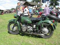 russisches Motorrad MB 750 mit Beiwagen des Baujahr 1975 aus dem Landkreis Ostprignitz-Ruppin (OPR) beim 18. Oldtimer- und Traktoren-Treffen im AGRONEUM in Alt Schwerin [12.08.2012]
