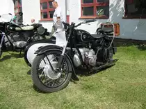 Gespann MZ BK 350 mit Stoye-Beiwagen aus dem Landkreis Ludwigslust (LWL), Meetzen [16.08.2009]