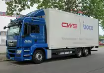 MAN TGS 26.400 mit Kofferaufbau am 21.08.2012 in Berlin abgestellt.