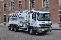 Vakuum-Tankwagen Mercedes-Benz Actros 2641L Aufbau IPSAM TECHNOLOGY NV 
der Belgischen Zivilschutz Standort Liedekerke, Aufnahme am 21.07.2012 in Brussel
nach Anlass des Nationalfeiertags  