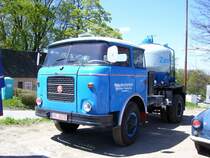 Eine Skoda Zugmaschiene mit Zementsiloaufbau, 2008 zum P�hlbergpreis in Annaberg-Buchholz.