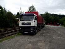 MAN TGA steht am 11.08.12 in Freyung 