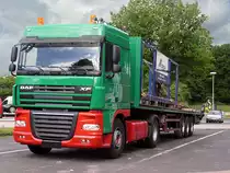 August 2012/ Pritschenwagen DAF XF 105.430 an der A 45 gesehen..