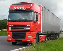 August 2012/ Sattelzug vom Typ DAF XF 95.430 bei der Rast...