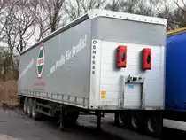 Gardinenplanen Sattelauflieger HAGEBAU ...von Profis f�r Profis in Herten abgestellt am 27.02.2012