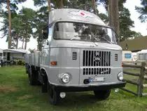 Pritschenwagen W 50 L des ehem. Kraftverkehrs des Ostsee-Bezirks Rostock  OstseeTrans  aus dem alten Landkreis Mecklenburg-Strelitz (MST) beim 18. Oldtimer- und Traktoren-Treffen im AGRONEUM in Alt Schwerin [12.08.2012]