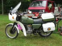 Motorrad MZ ETZ 250 der ehem.  Deutschen Volkspolizei (VP)  aus dem alten Landkreis Ludwigslust (LWL) beim 11. Oldtimertreffen Hagenow [26.08.2012]