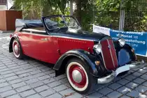 Ein alter Oldtimer IFA F8 Cabriolet. Zusehn beim Oldtimerausstellung in Zeulenroda. Foto 26.08.2012 
