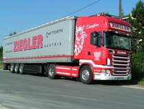 SCANIA R500 anl�sslich der Wochenendruhe am Messegl�nde in RIED i.I.; 080615