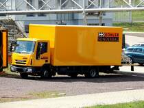 IVECO 80E18 schafft Baumaterialien zur Baustelle  bei der Schiffsschleuse Zeltingen; 120827