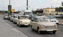 Trabbifreunde auf dem Weg zum Straenbahnmuseum Brandenburg an der Havel am 08.09.2012