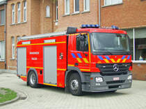 GTLF Mercedes-Benz Actros MP2 1832L Aufbau Plastisol & Vanassche der FF Nijlen, Aufnahme am 07.07.2007